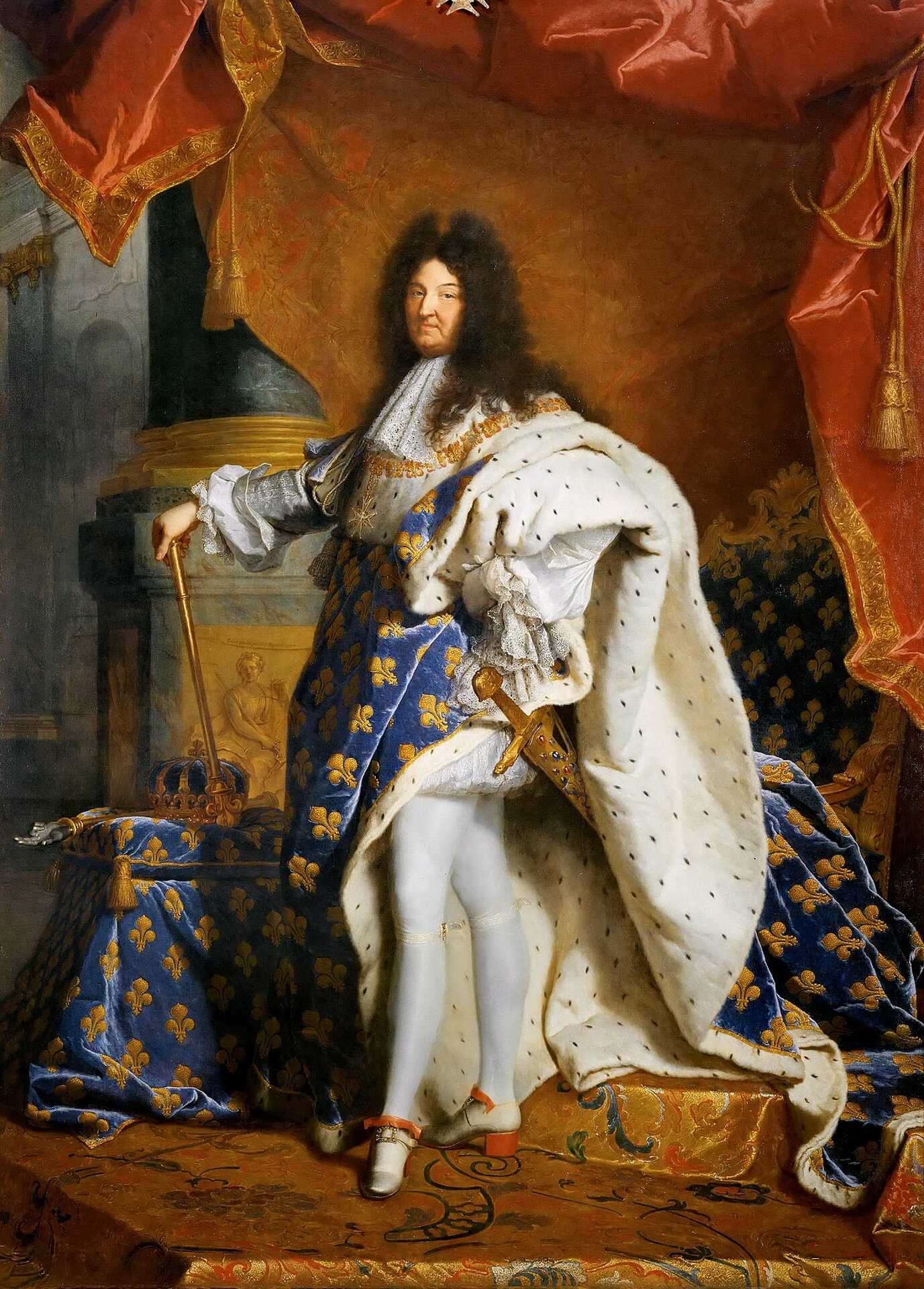 XIV. Lajos király portréja, Hyacinthe Rigaud festő munkája, forrás: Wikipedia