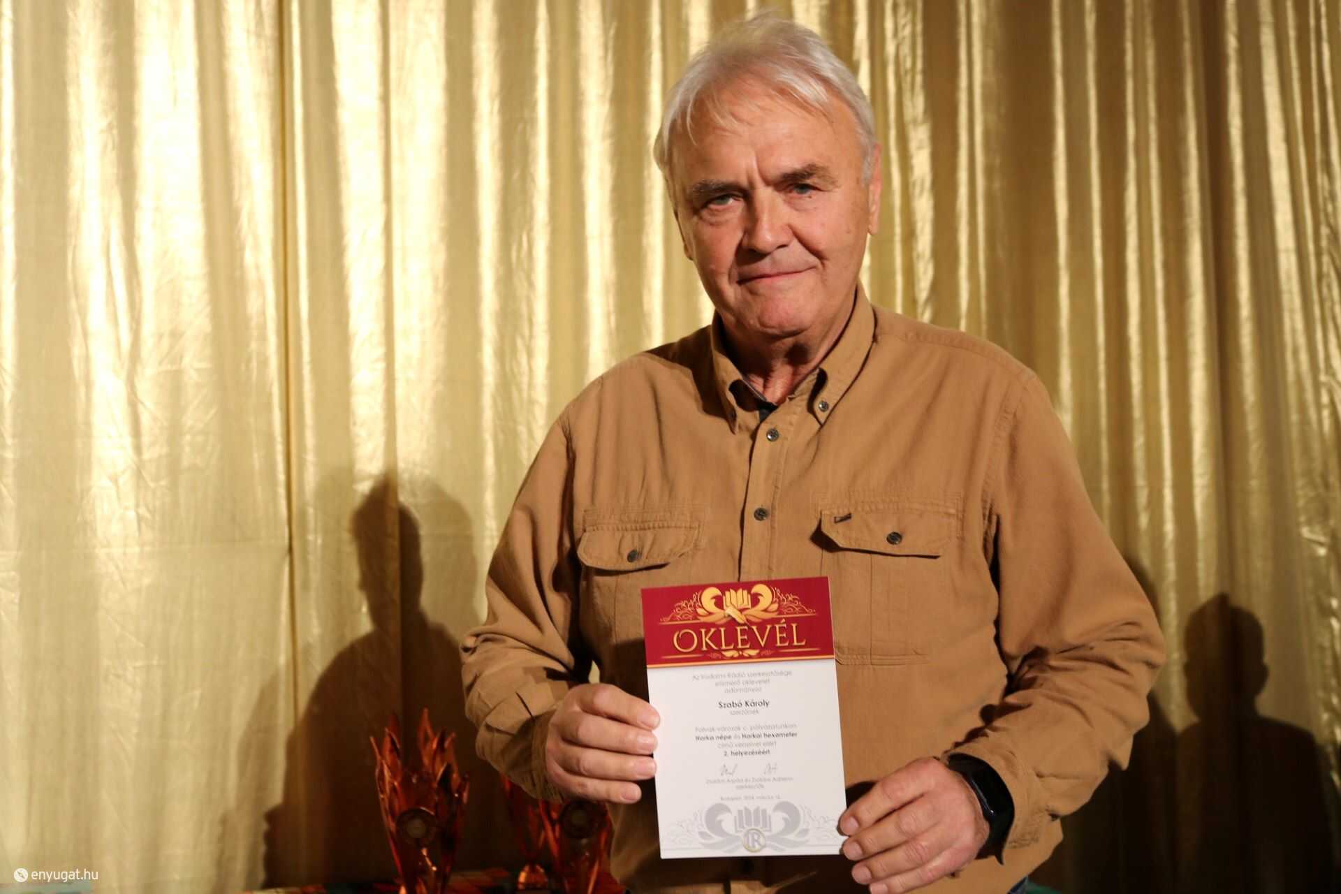 Szabó Károly, amikor a Falvak-városok című pályázat 2. helyezettje lett.