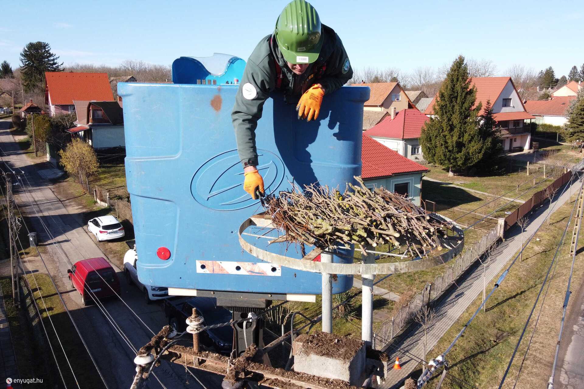 Gólyafészkeket építenek az E.ON munkatársai