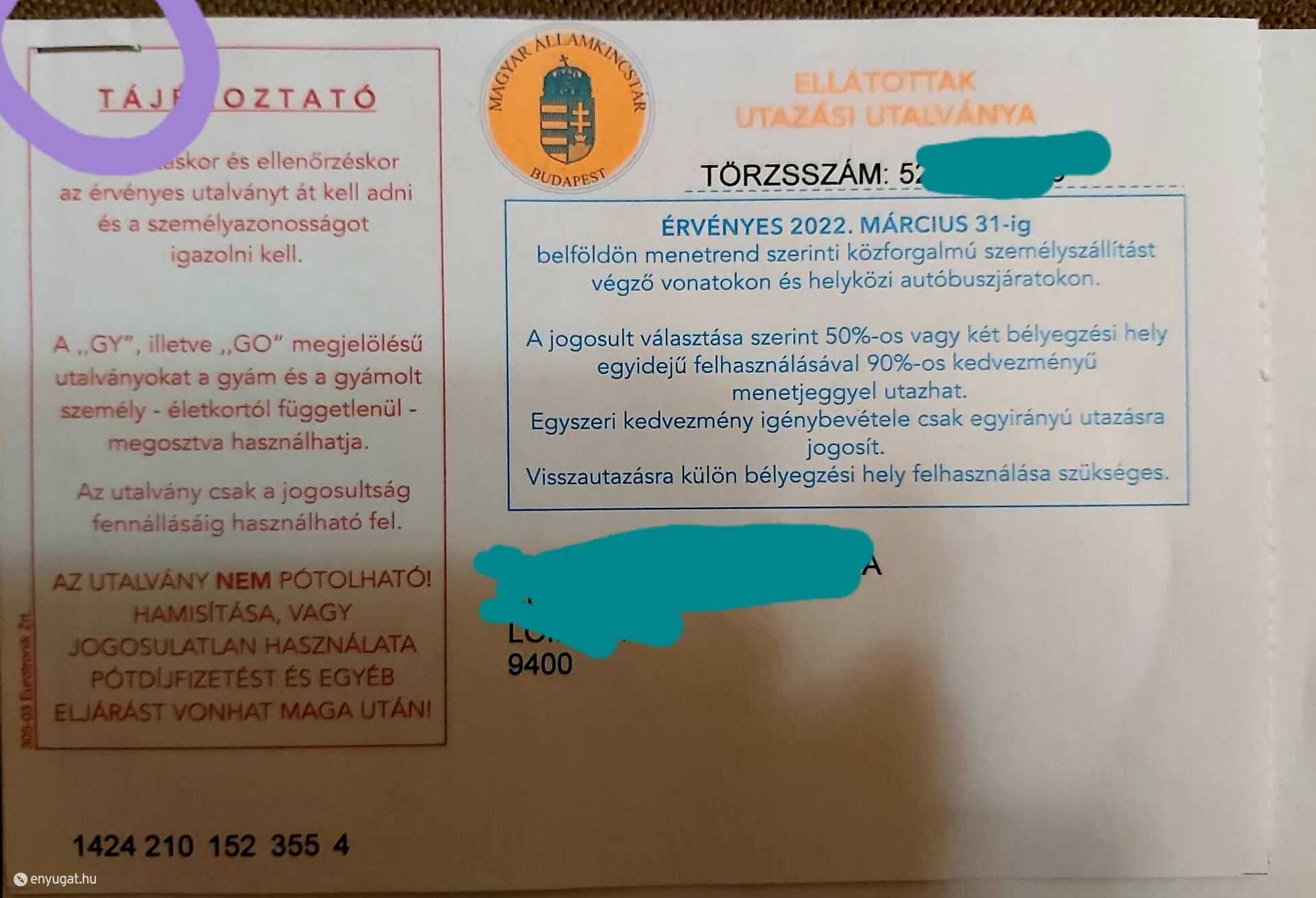 Az utalványra elméletileg vigyázni kell, nehezen pótolható irat.