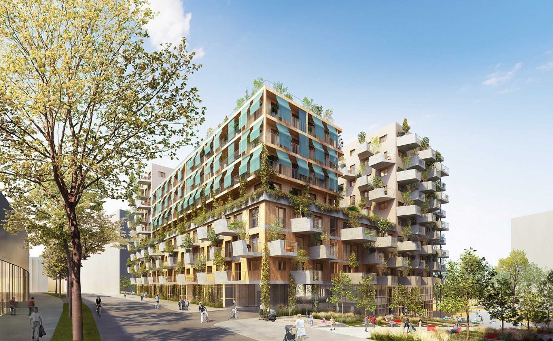 Minden épületnél odafigyelnek az árnyékolásra. Látványterv: Freimüller Söllinger Architektur