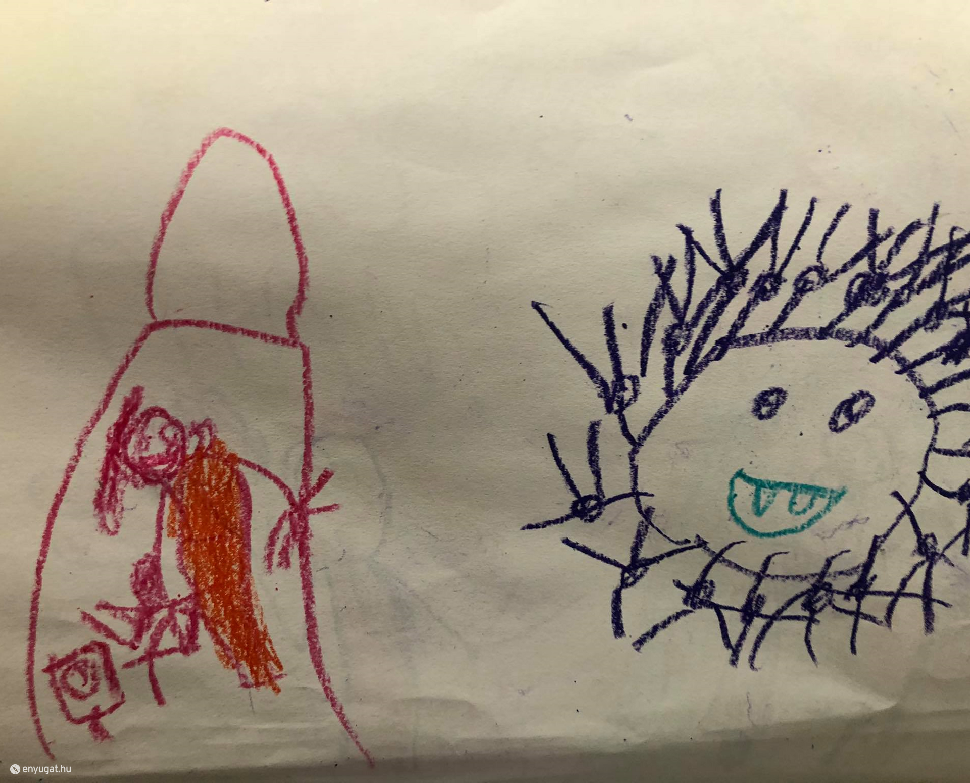 Gyerekrajz a vírusról: a kicsik nem ijedtek meg.