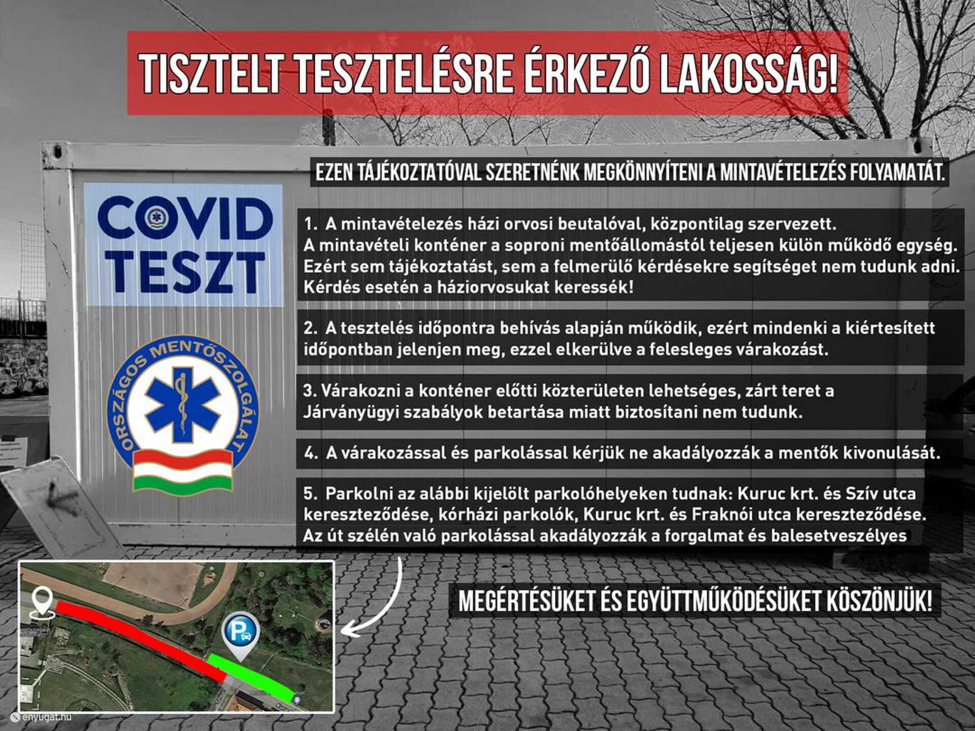 A soproni mentők felhívása. Segítsük őket azzal, hogy odafigyelünk rájuk és betartjuk a szabályokat.