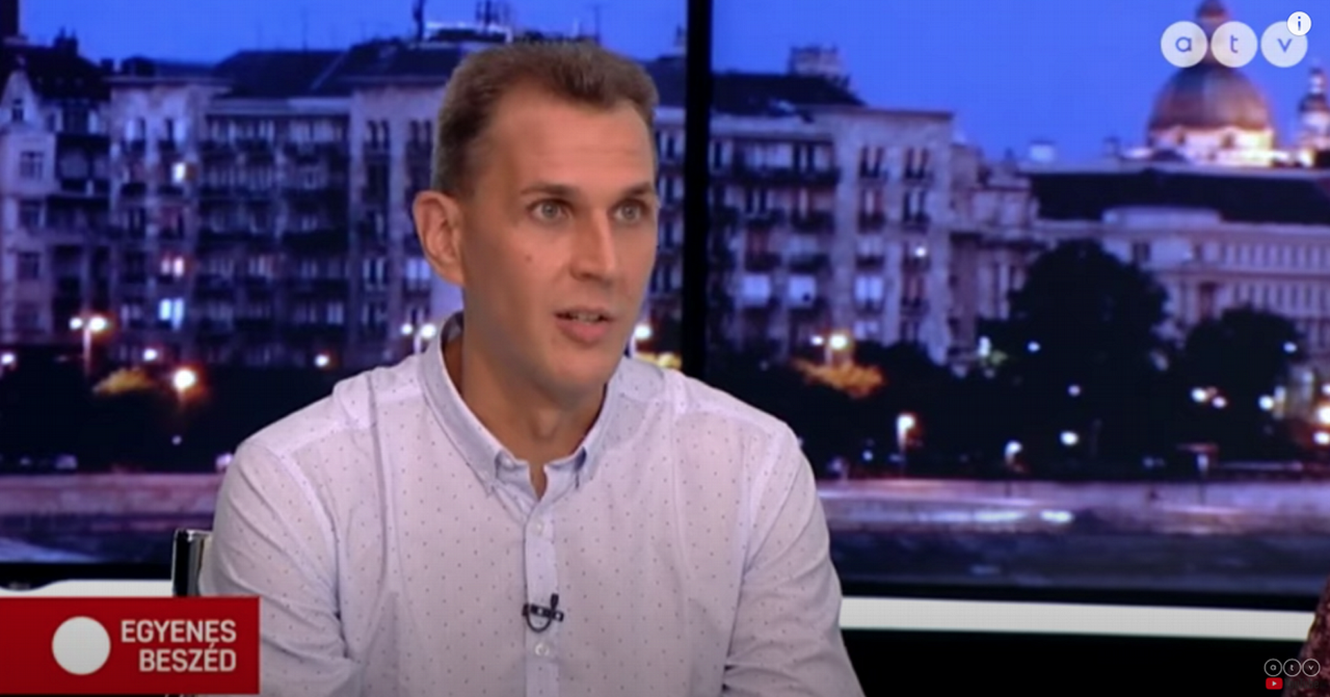 Dull Szabolcs, az Index főszerkesztője az ATV Egyenes Beszéd című műsorában