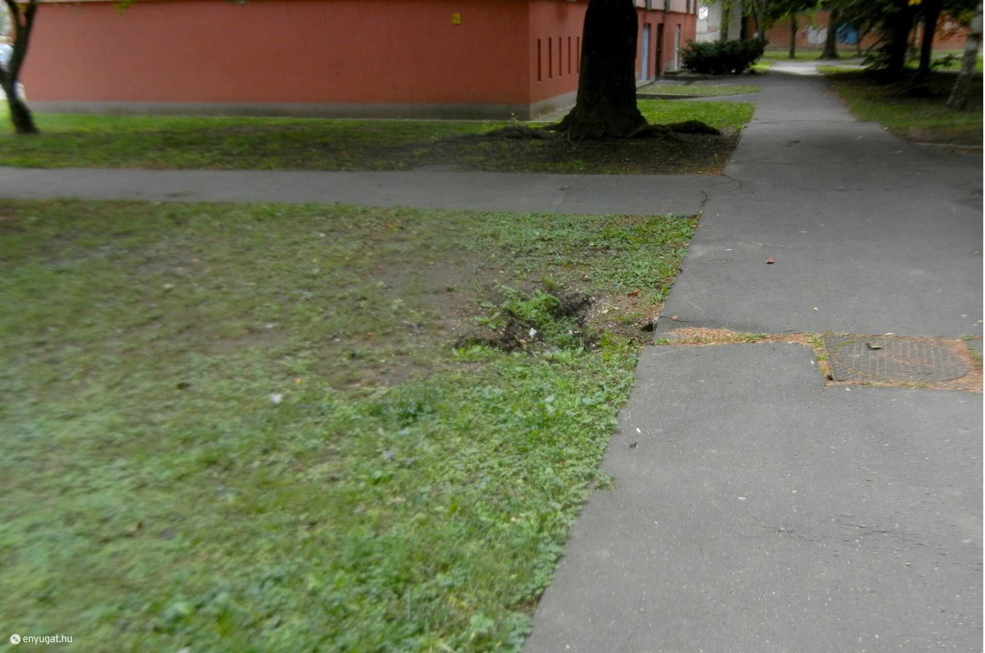 A gödör nappal látszik, de a sötétben csúnya esést okozhat.