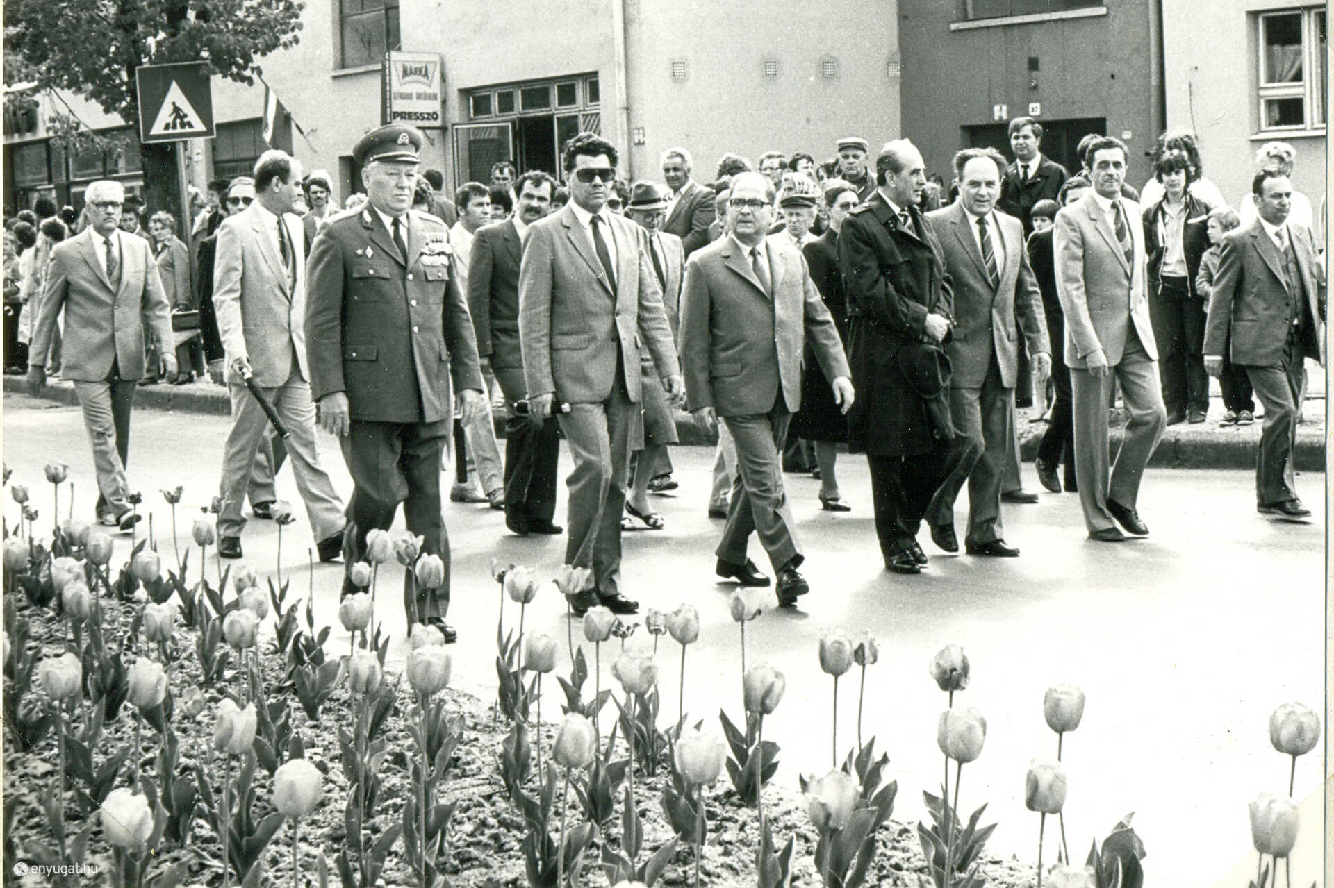 A megye és városvezetők 1986-ban. Arról, hogy mekkora volt a sugárzás Szombathelyen, nem adtak tájékoztatást a lakosságnak.