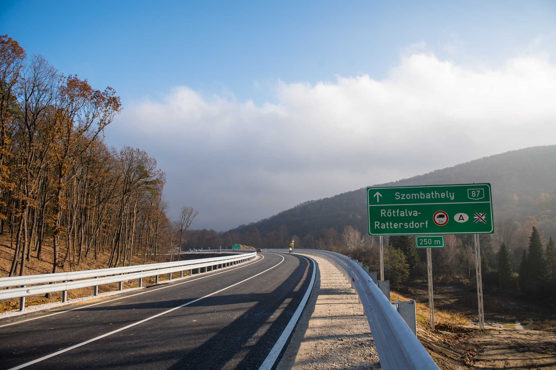A 87-es út új nyomvonala Kőszeg és Rőtfalva határában