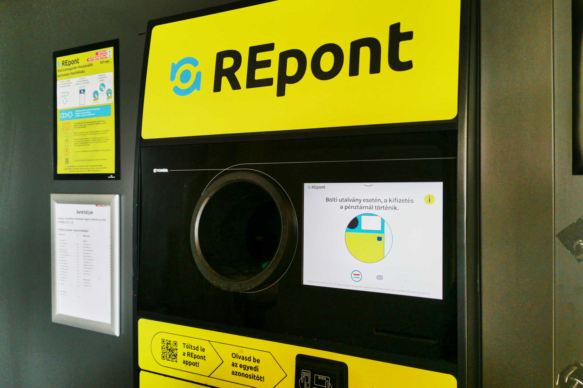 repont, palackvisszaváltó, 
