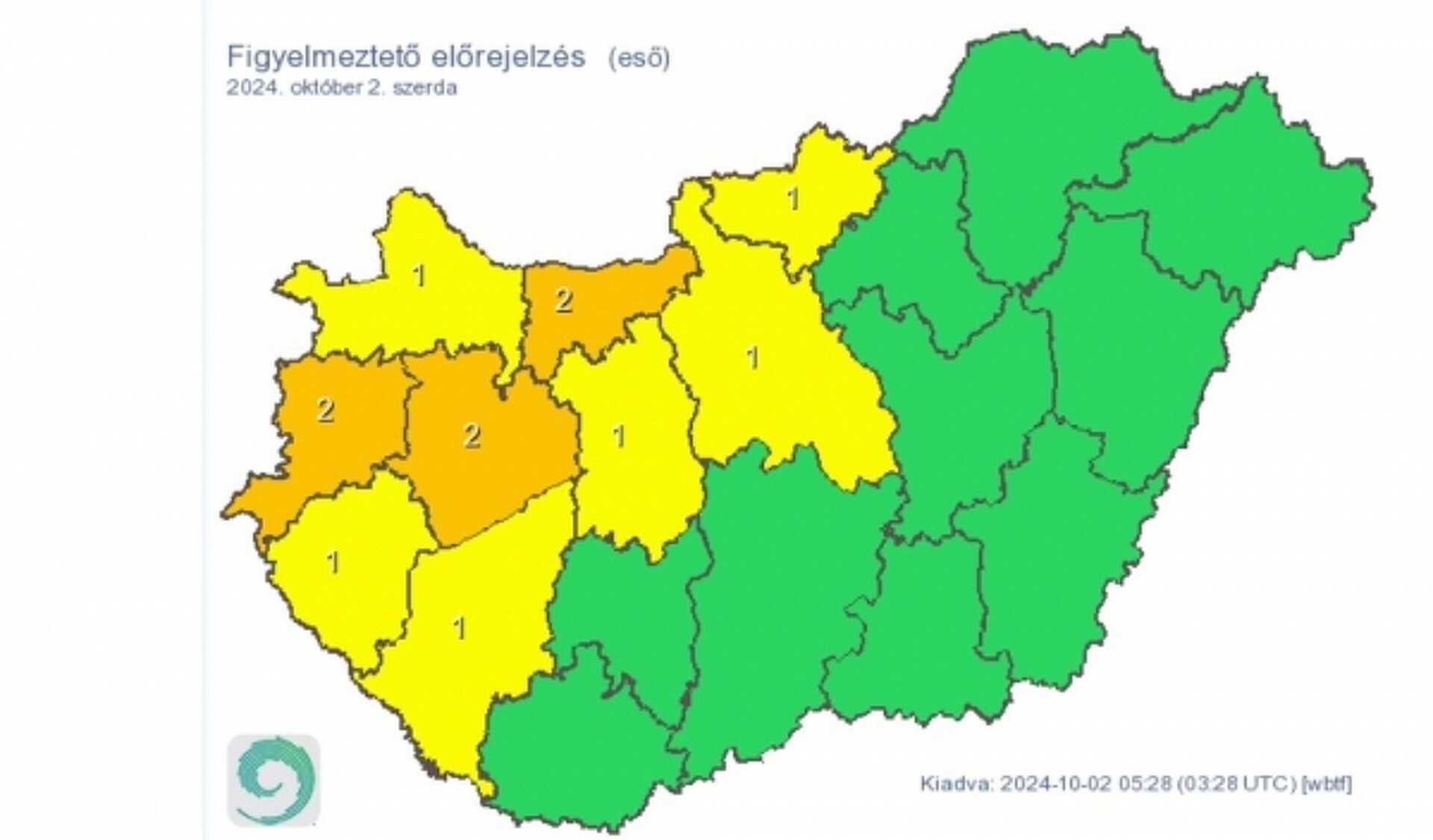 Eső, riasztás