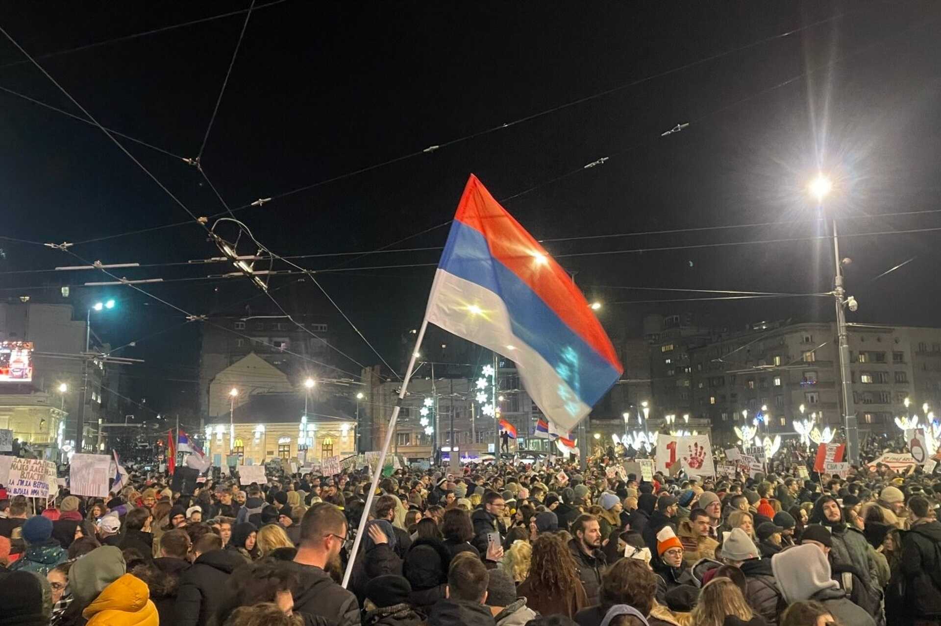 Szerbiai tüntetés