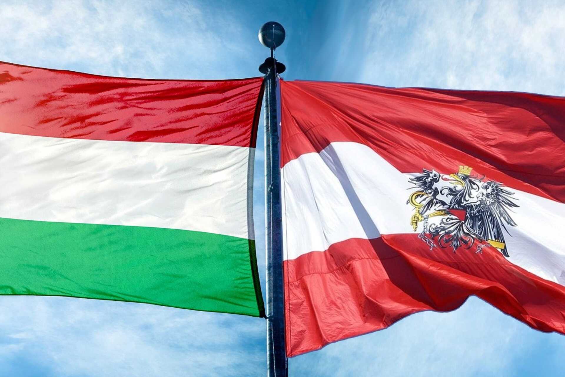 Ausztria, Magyarország, osztrák, magyar, zászló, osztrák zászló, magyar zászló