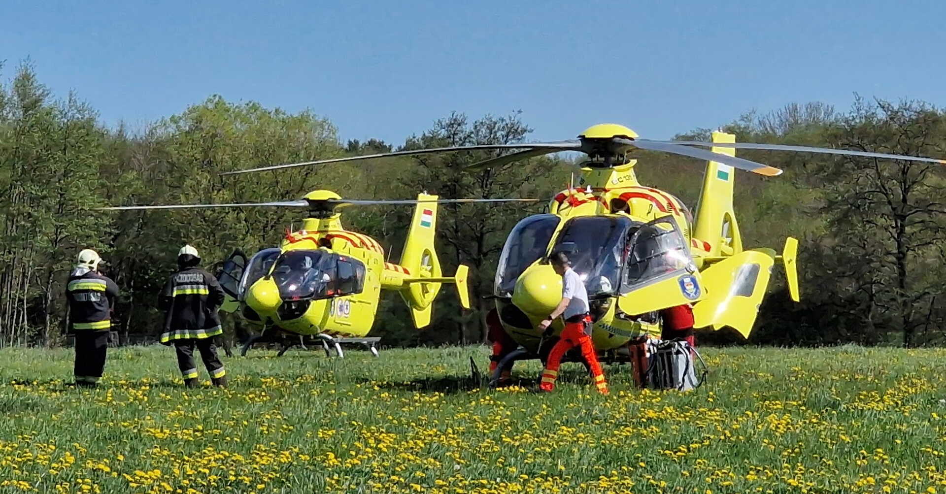 A helyszínre két mentőhelikopter érkezett