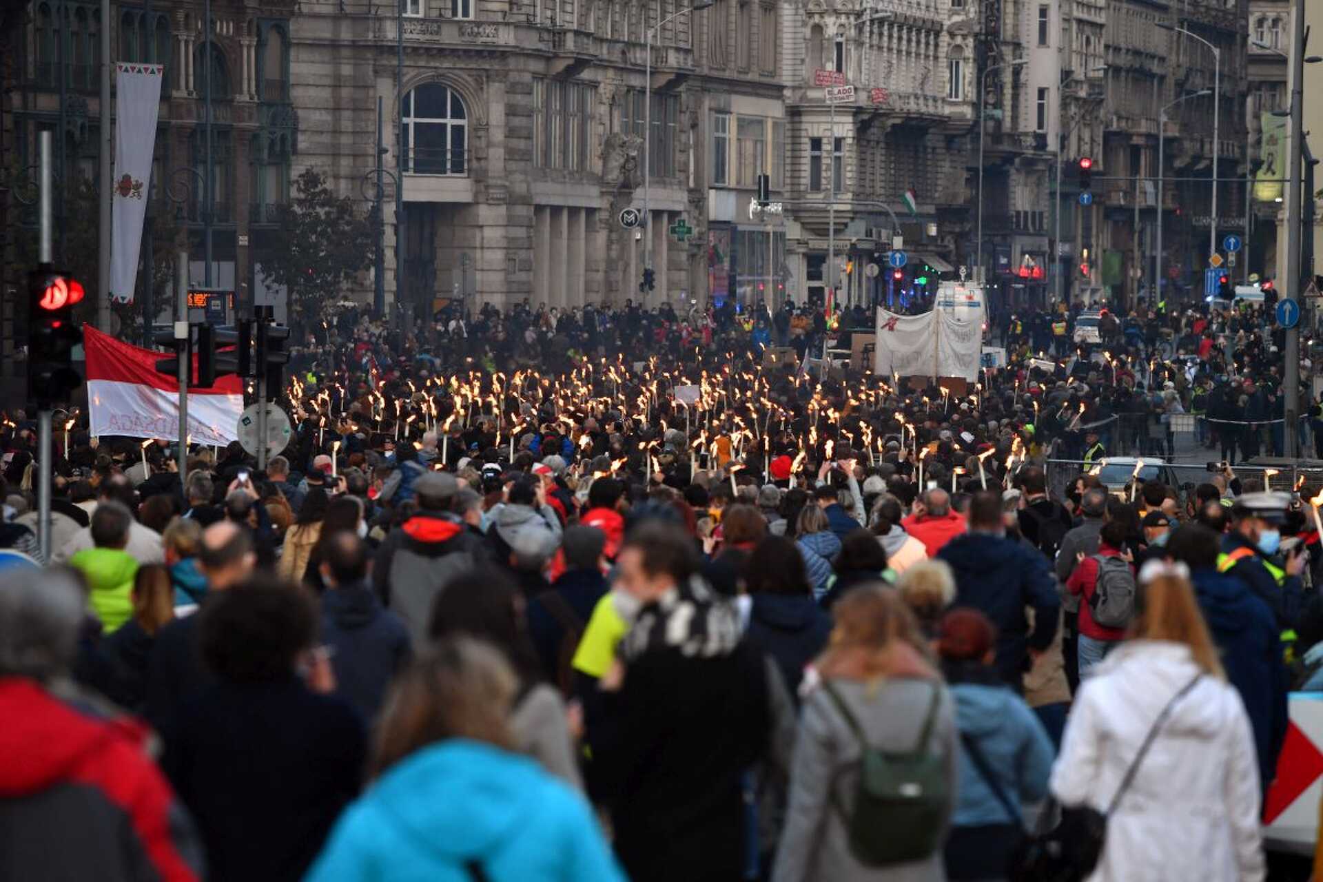 Tüntetés Budapesten SZFE